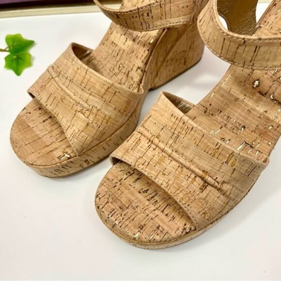 KORKS by Kork Ease Bardot Platform Sandal in Natural Cork Size 9 - Picture 10 of 14